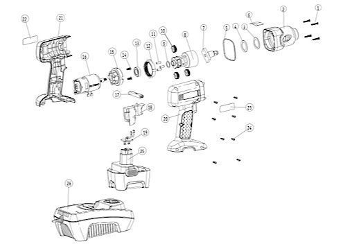 Diagram Diagram and Parts List for IR2512  Ingersoll Rand Wrench